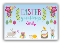 Thumbnail for Personalized Easter Canvas Wrap & Photo Print X - Easter Greetings - Blue Background - Front View