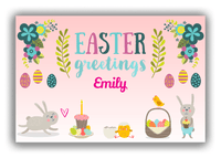 Thumbnail for Personalized Easter Canvas Wrap & Photo Print X - Easter Greetings - Pink Background - Front View