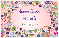 Thumbnail for Personalized Easter Placemat I - Easter Doodle - Pink Background -  View