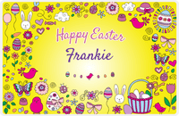 Thumbnail for Personalized Easter Placemat I - Easter Doodle - Yellow Background -  View