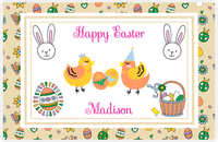 Thumbnail for Personalized Easter Placemat III - Spring Birds - Tan Background -  View