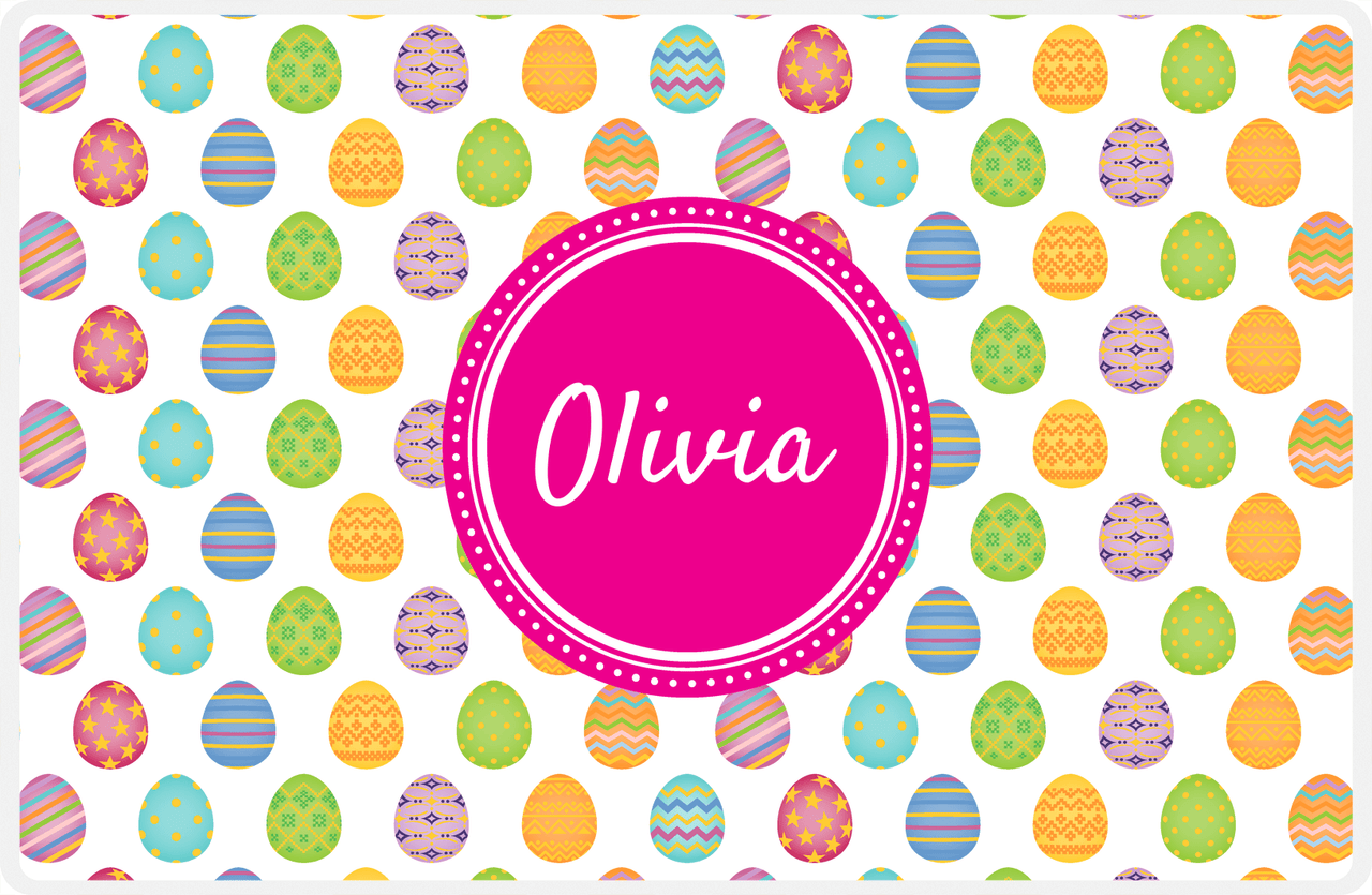 Personalized Easter Placemat IV - Egg Pattern - Circle Nameplate -  View