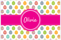 Thumbnail for Personalized Easter Placemat IV - Egg Pattern - Circle Ribbon Nameplate -  View