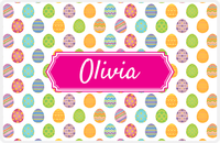 Thumbnail for Personalized Easter Placemat IV - Egg Pattern - Decorative Rectangle Nameplate -  View