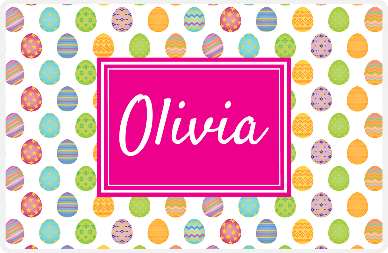 Personalized Easter Placemat IV - Egg Pattern - Rectangle Nameplate -  View
