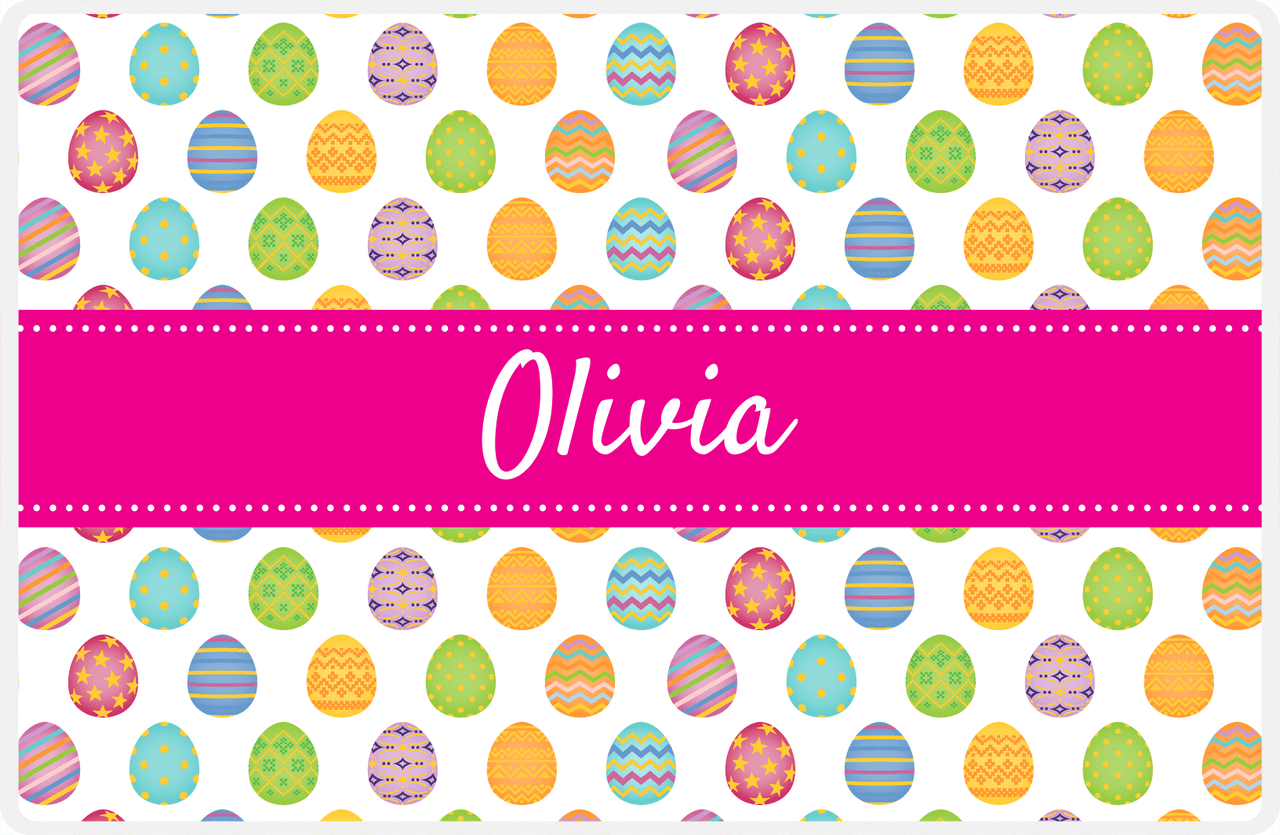 Personalized Easter Placemat IV - Egg Pattern - Ribbon Nameplate -  View