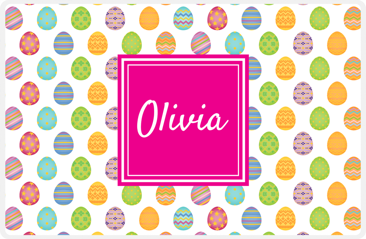 Personalized Easter Placemat IV - Egg Pattern - Square Nameplate -  View