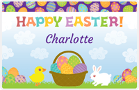 Thumbnail for Personalized Easter Placemat V - Easter Basket - Blue Background -  View