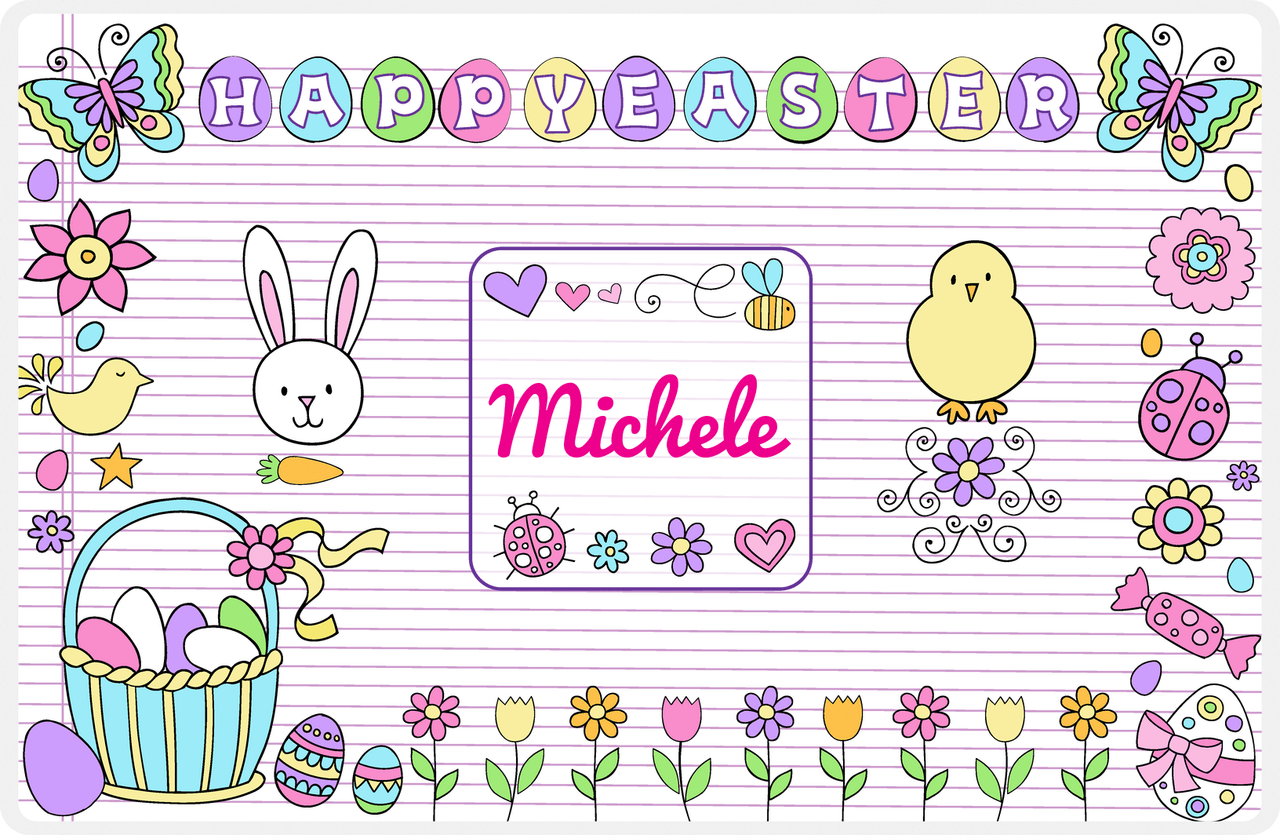 Personalized Easter Placemat VI - Easter Bliss - White Background -  View