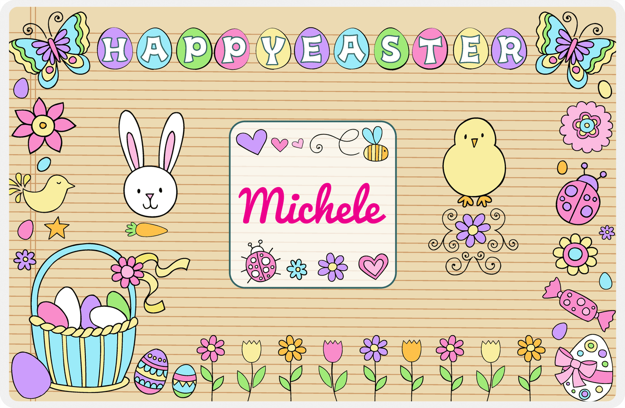 Personalized Easter Placemat VI - Easter Bliss - Tan Background -  View