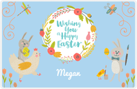 Thumbnail for Personalized Easter Placemat VIII - Happy Easter - Blue Background -  View