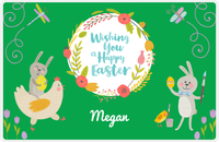 Thumbnail for Personalized Easter Placemat VIII - Happy Easter - Green Background -  View