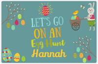 Thumbnail for Personalized Easter Placemat IX - Egg Hunt - Teal Background -  View