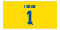 Thumbnail for Personalized Ecuador Jersey Number Beach Towel - Yellow - Front View