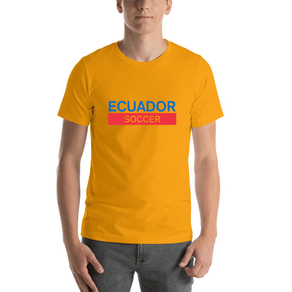 Ecuador Soccer T-Shirt - Gold - Shirt View