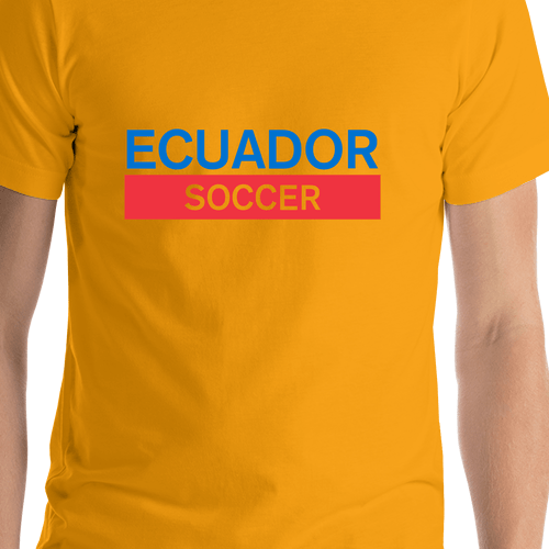 Ecuador Soccer T-Shirt - Gold - Shirt Close-Up View
