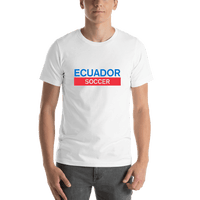 Thumbnail for Ecuador Soccer T-Shirt - White - Shirt View