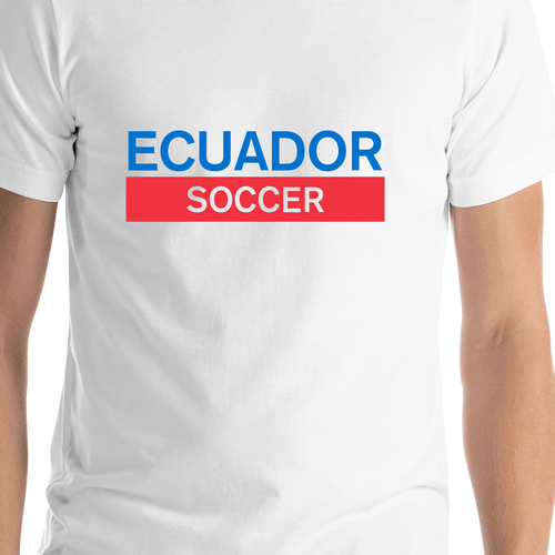 Ecuador Soccer T-Shirt - White - Shirt Close-Up View