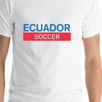 Thumbnail for Ecuador Soccer T-Shirt - White - Shirt Close-Up View