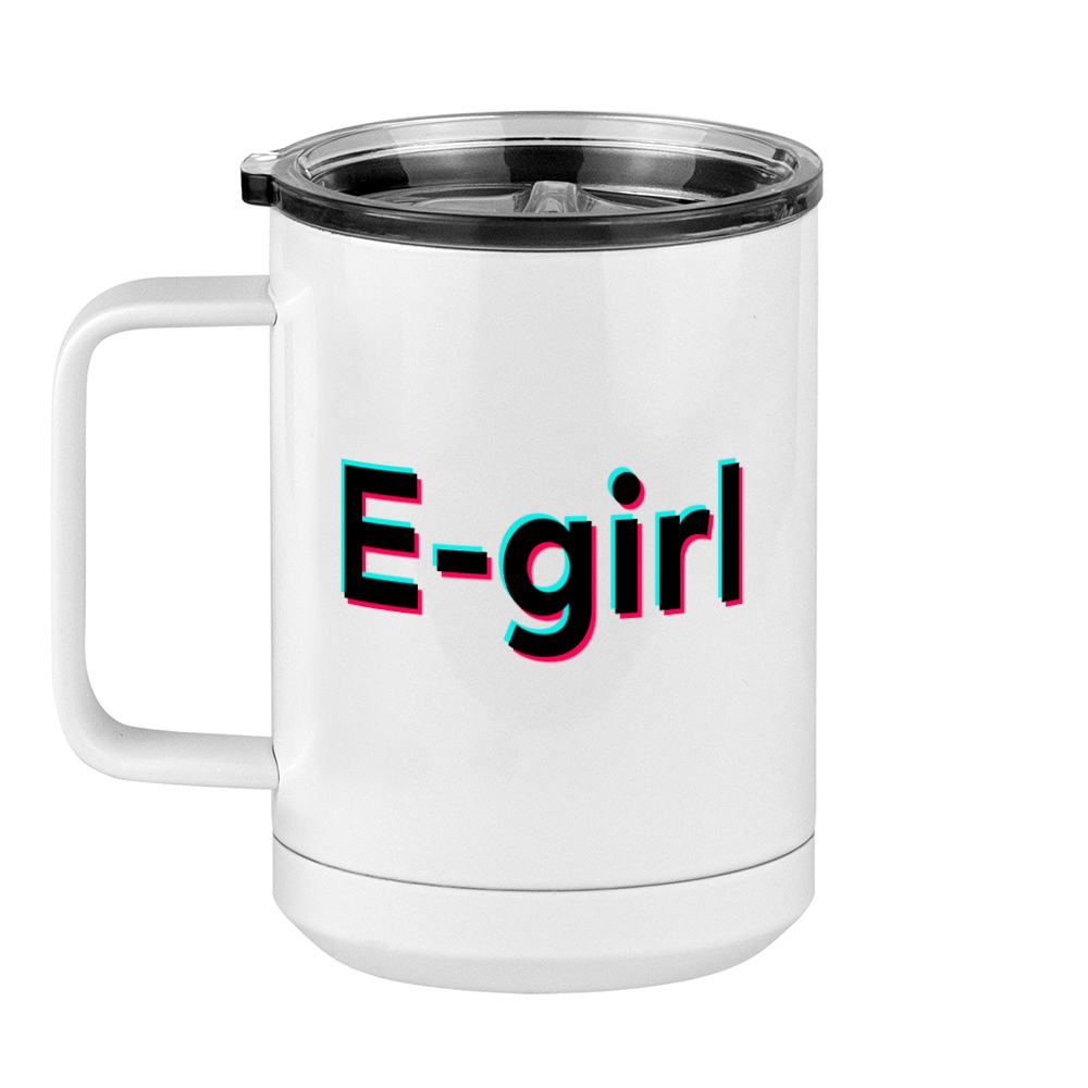 E-girl Coffee Mug Tumbler with Handle (15 oz) - TikTok Trends - Left View