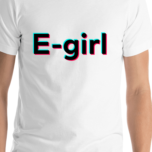 E-Girl T-Shirt - White - TikTok Trends - Shirt Close-Up View
