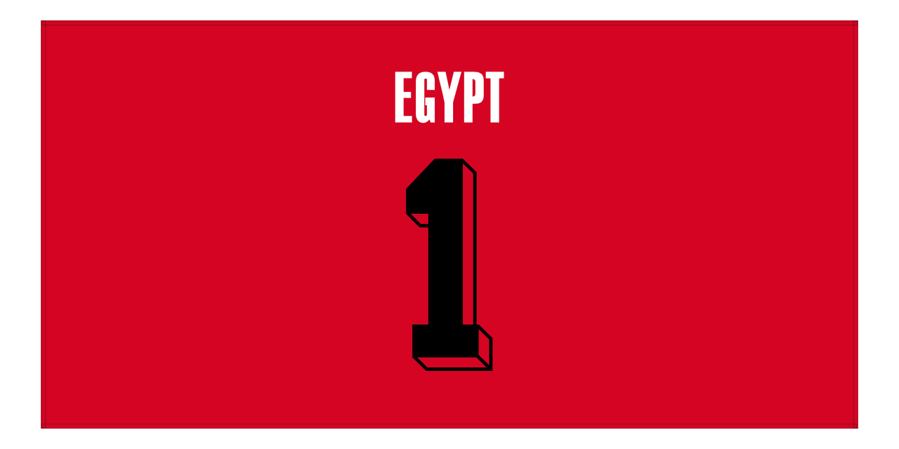 Personalized Egypt Jersey Number Beach Towel - Red - Front View