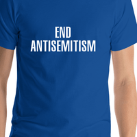Thumbnail for End Antisemitism T-Shirt - Blue - Shirt Close-Up View
