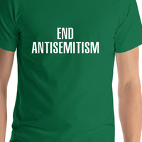 Thumbnail for End Antisemitism T-Shirt - Green - Shirt Close-Up View