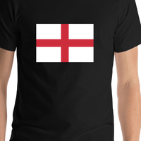 Thumbnail for England Flag T-Shirt - Black - Shirt Close-Up View