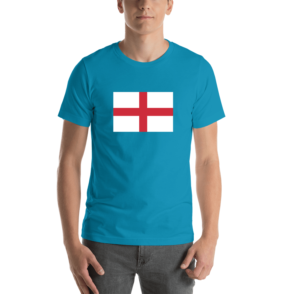 England Flag T-Shirt - Teal - Shirt View