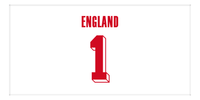 Thumbnail for Personalized England Jersey Number Beach Towel - White - Front View