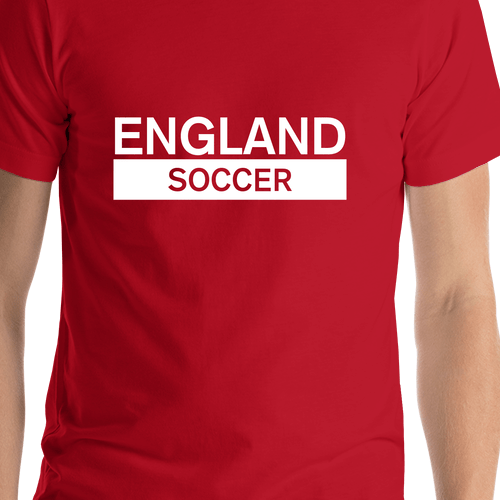 England Soccer T-Shirt - Red - Shirt Close-Up View