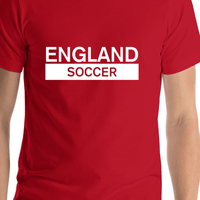 Thumbnail for England Soccer T-Shirt - Red - Shirt Close-Up View