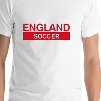 Thumbnail for England Soccer T-Shirt - White - Shirt Close-Up View