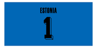 Thumbnail for Personalized Estonia Jersey Number Beach Towel - Blue - Front View