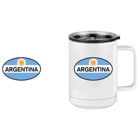 Thumbnail for Euro Oval Coffee Mug Tumbler with Handle (15 oz) - Argentina - Design View