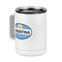 Thumbnail for Euro Oval Coffee Mug Tumbler with Handle (15 oz) - Argentina - Front Left View