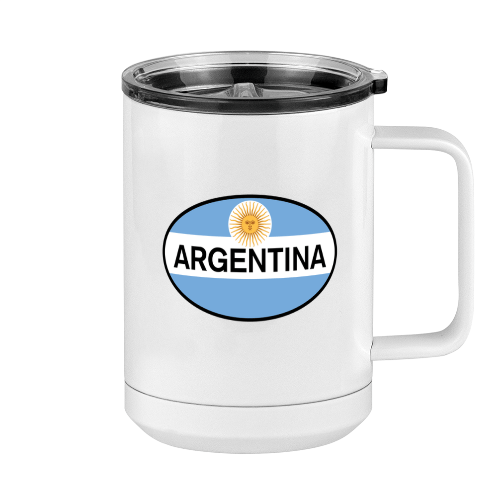 Euro Oval Coffee Mug Tumbler with Handle (15 oz) - Argentina - Right View