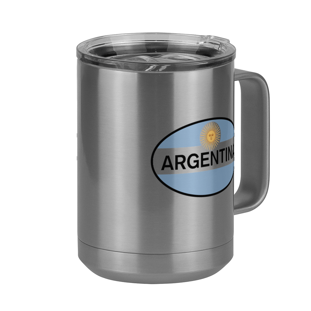 Euro Oval Coffee Mug Tumbler with Handle (15 oz) - Argentina - Front Right View