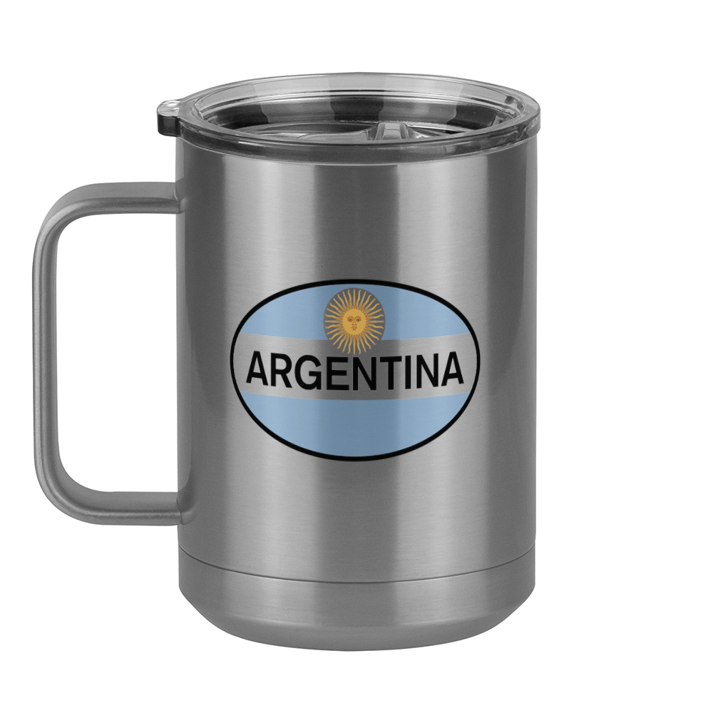 Euro Oval Coffee Mug Tumbler with Handle (15 oz) - Argentina - Left View