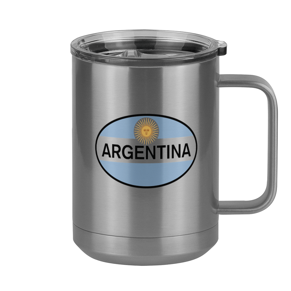 Euro Oval Coffee Mug Tumbler with Handle (15 oz) - Argentina - Right View