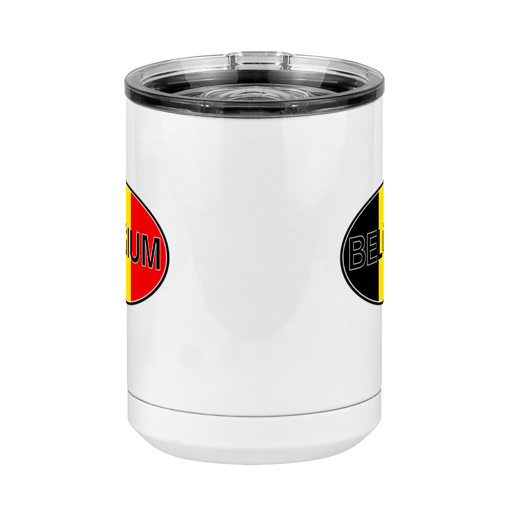 Euro Oval Coffee Mug Tumbler with Handle (15 oz) - Belgium - Front View