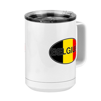 Thumbnail for Euro Oval Coffee Mug Tumbler with Handle (15 oz) - Belgium - Front Right View