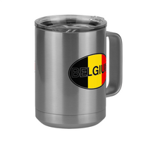 Thumbnail for Euro Oval Coffee Mug Tumbler with Handle (15 oz) - Belgium - Front Right View