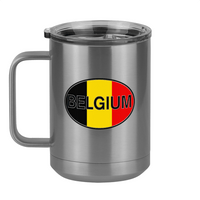 Thumbnail for Euro Oval Coffee Mug Tumbler with Handle (15 oz) - Belgium - Left View
