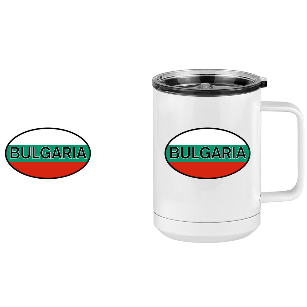 Euro Oval Coffee Mug Tumbler with Handle (15 oz) - Bulgaria - Design View