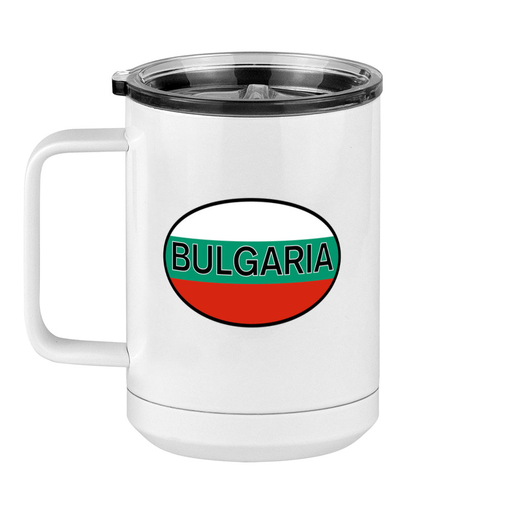 Euro Oval Coffee Mug Tumbler with Handle (15 oz) - Bulgaria - Left View