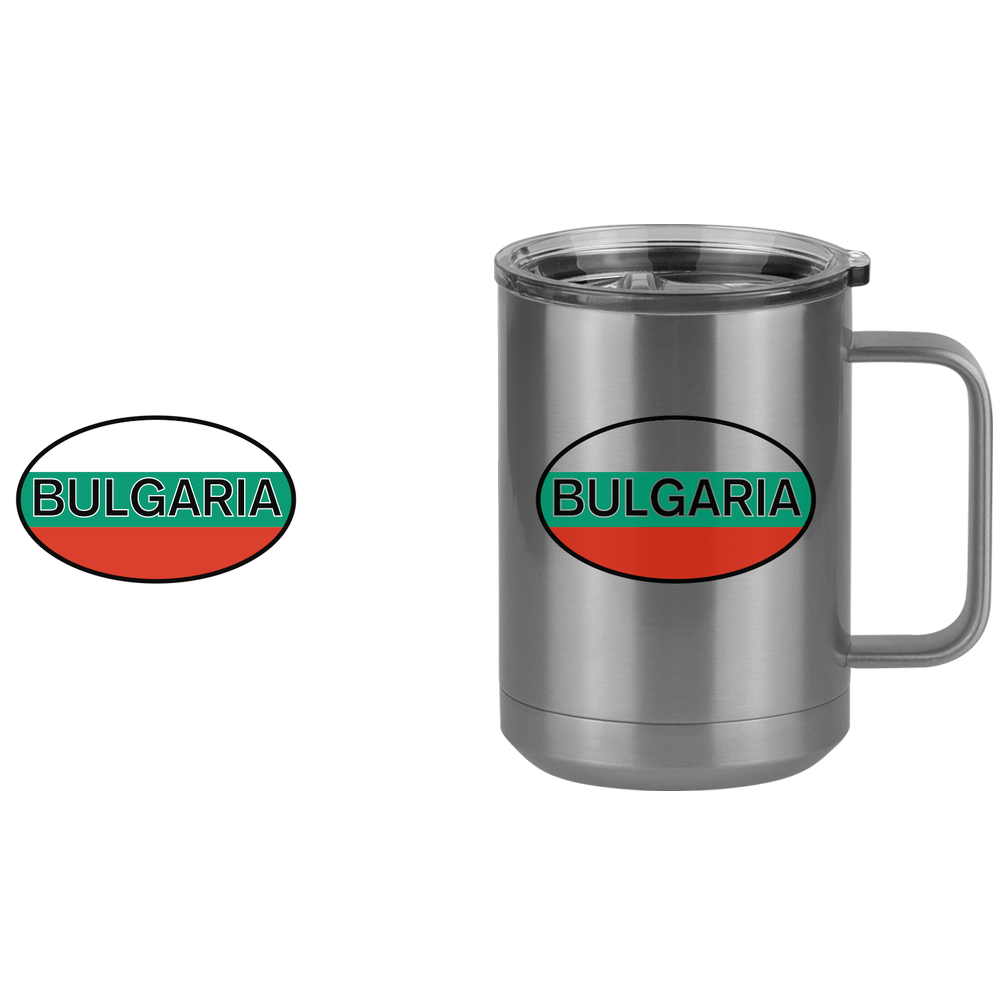 Euro Oval Coffee Mug Tumbler with Handle (15 oz) - Bulgaria - Design View