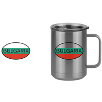 Thumbnail for Euro Oval Coffee Mug Tumbler with Handle (15 oz) - Bulgaria - Design View