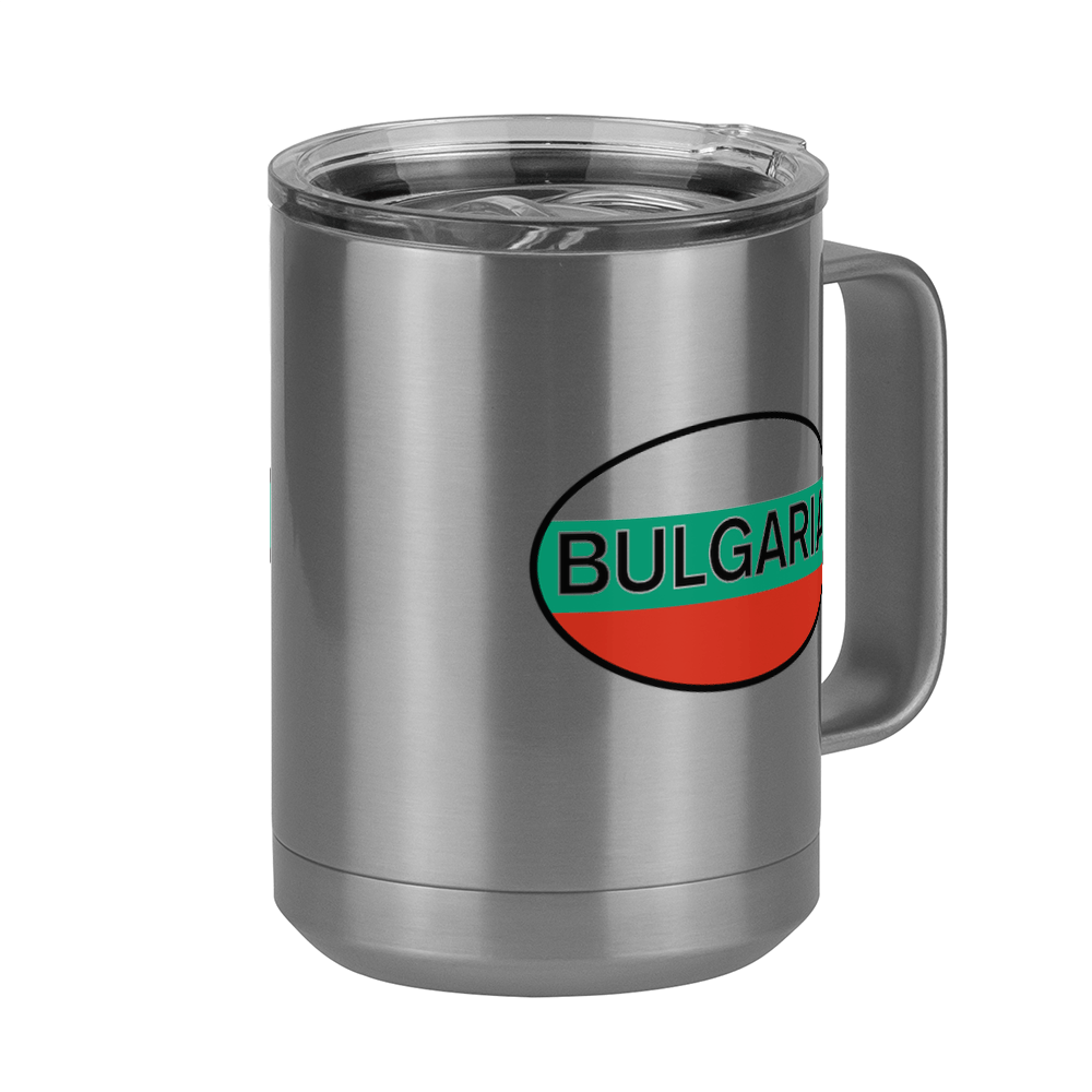 Euro Oval Coffee Mug Tumbler with Handle (15 oz) - Bulgaria - Front Right View